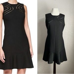 Diane Von Furstenberg Black Crewneck Sleeveless Mini Designer DVF Dress size 8